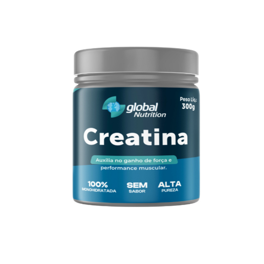 Creatina 100% Monohidratada Global Nutrition 300g – Alta Pureza e Sem Sabor