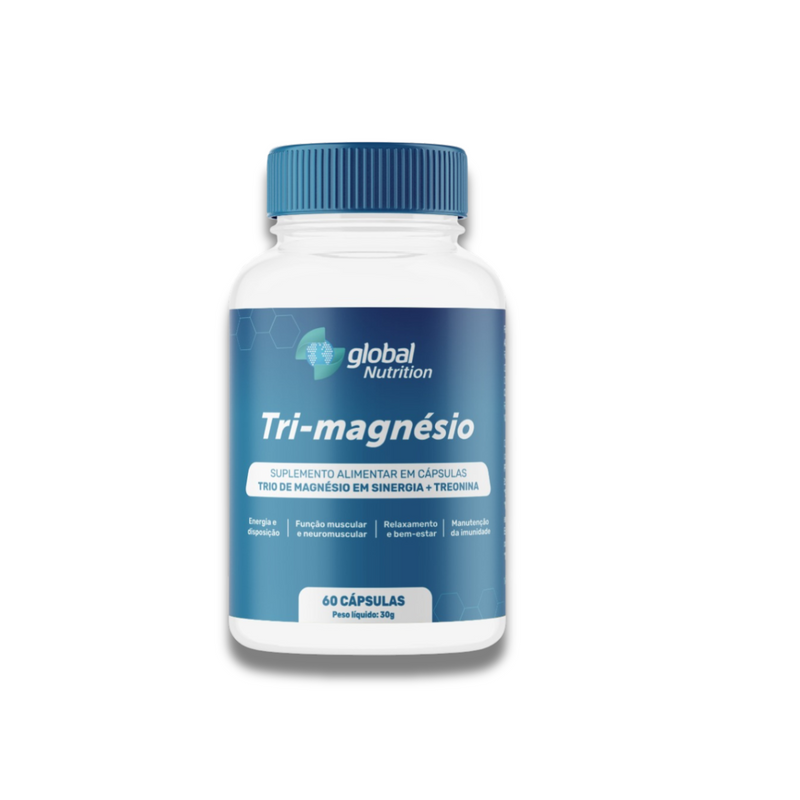 Tri-Magnésio Global Nutrition – Energia, Relaxamento e Imunidade em Cápsulas